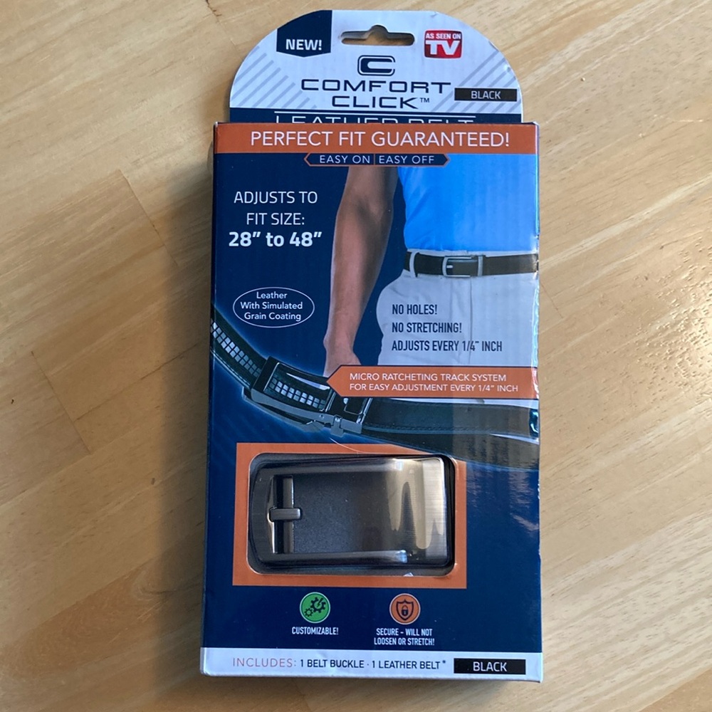 Comfort Click Black Leather Belt